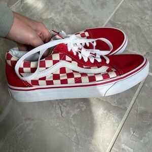 Red checkered vans